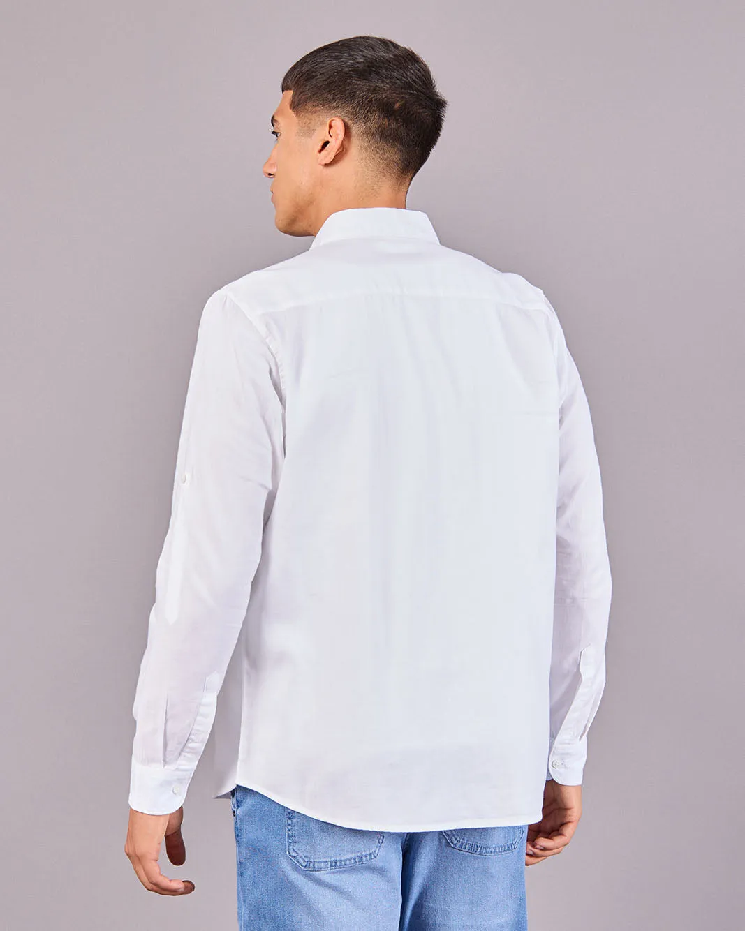 Men White With Embroidery Logo Shirt sold by Redtag product image thumbnail 3