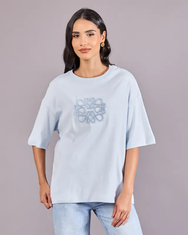 Women Blue Printed T-Shirt sold by Redtag