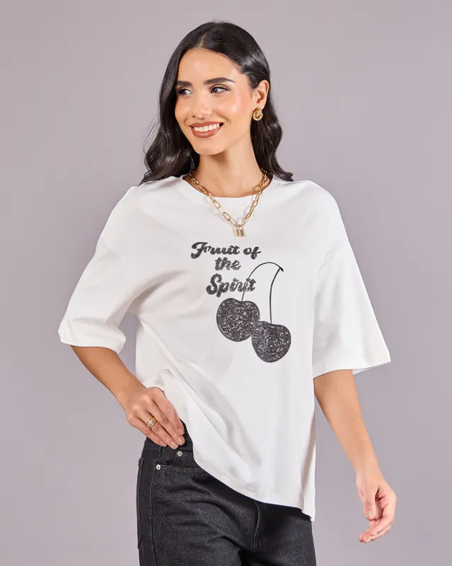 Women White Printed T-Shirt sold by Redtag