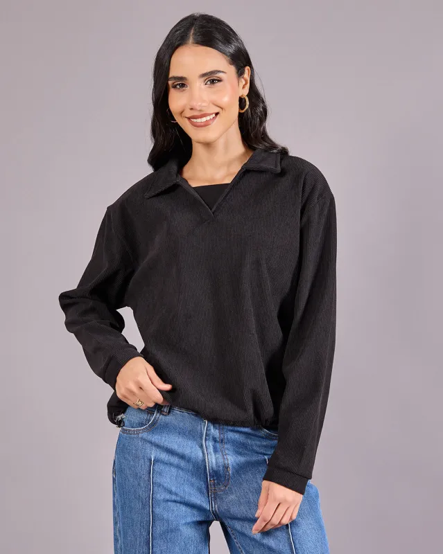 Women Black Sweatshirt sold by Redtag
