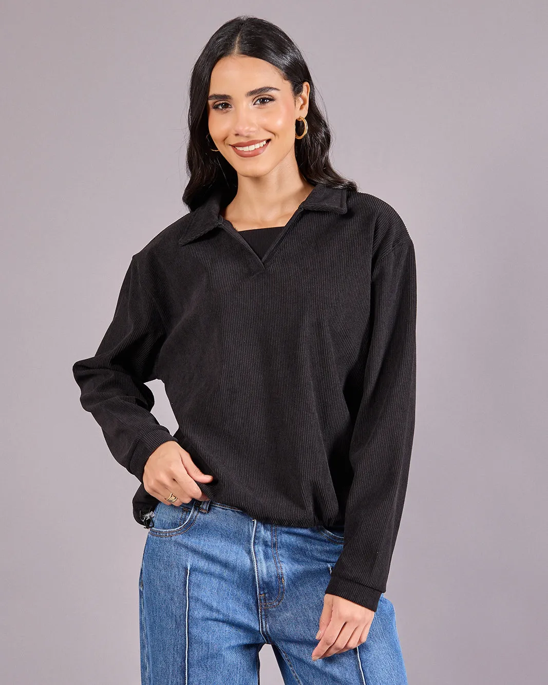 Women Black Sweatshirt sold by Redtag