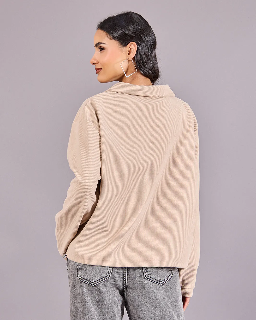 Women Beige Sweatshirt sold by Redtag product image thumbnail 3
