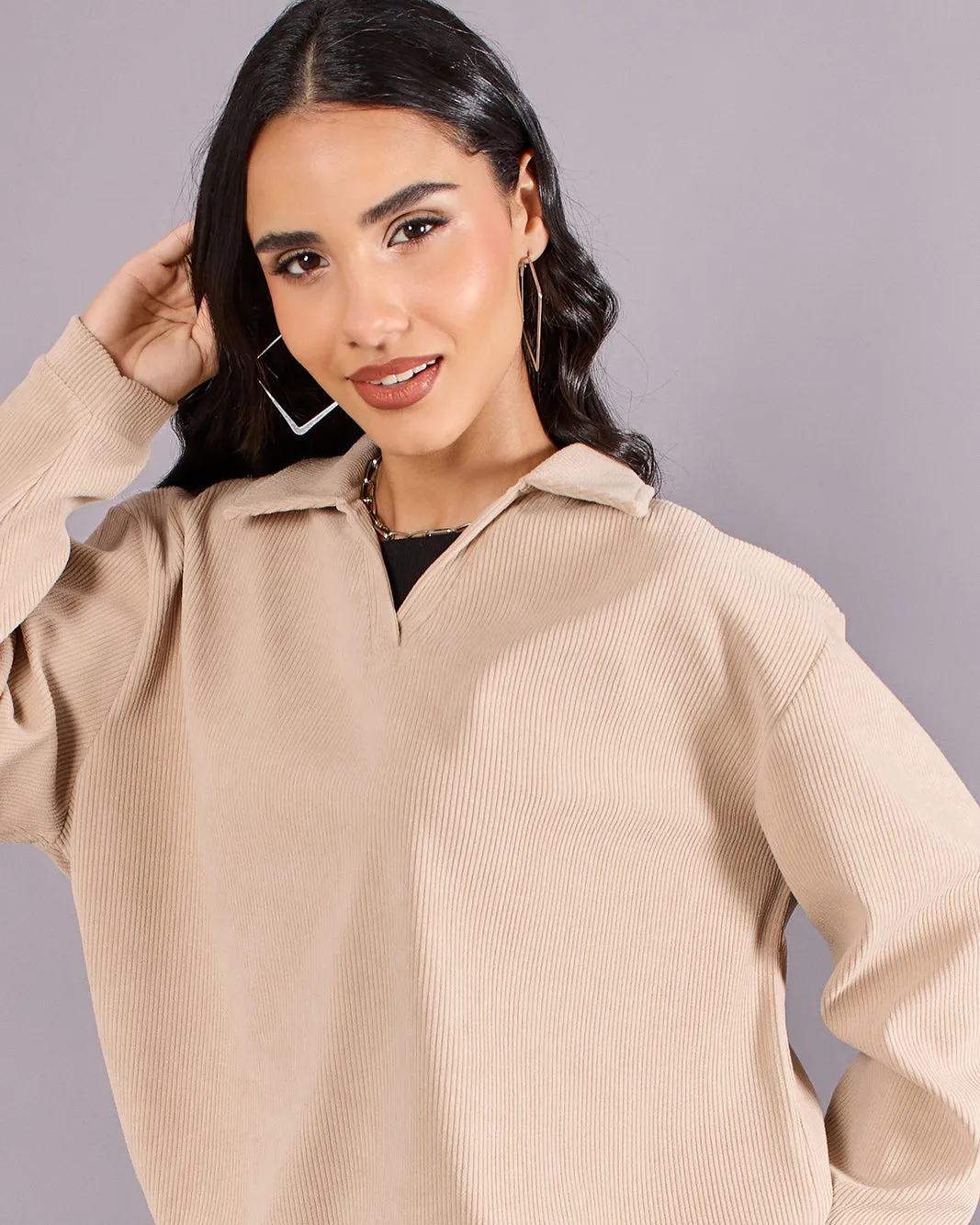 Women Beige Sweatshirt sold by Redtag product image thumbnail 4