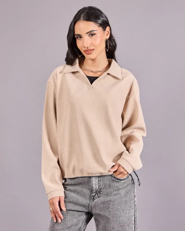 Women Beige Sweatshirt sold by Redtag
