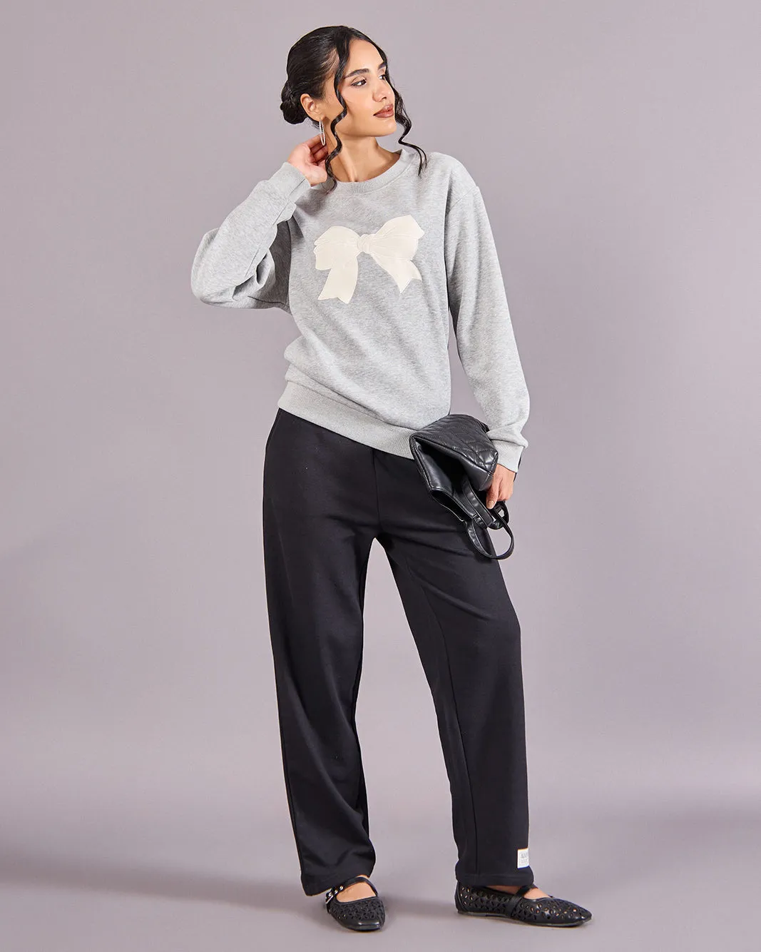 Women Grey Printed Sweatshirt sold by Redtag product image thumbnail 2
