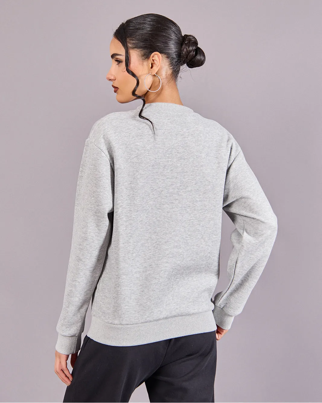 Women Grey Printed Sweatshirt sold by Redtag product image thumbnail 3