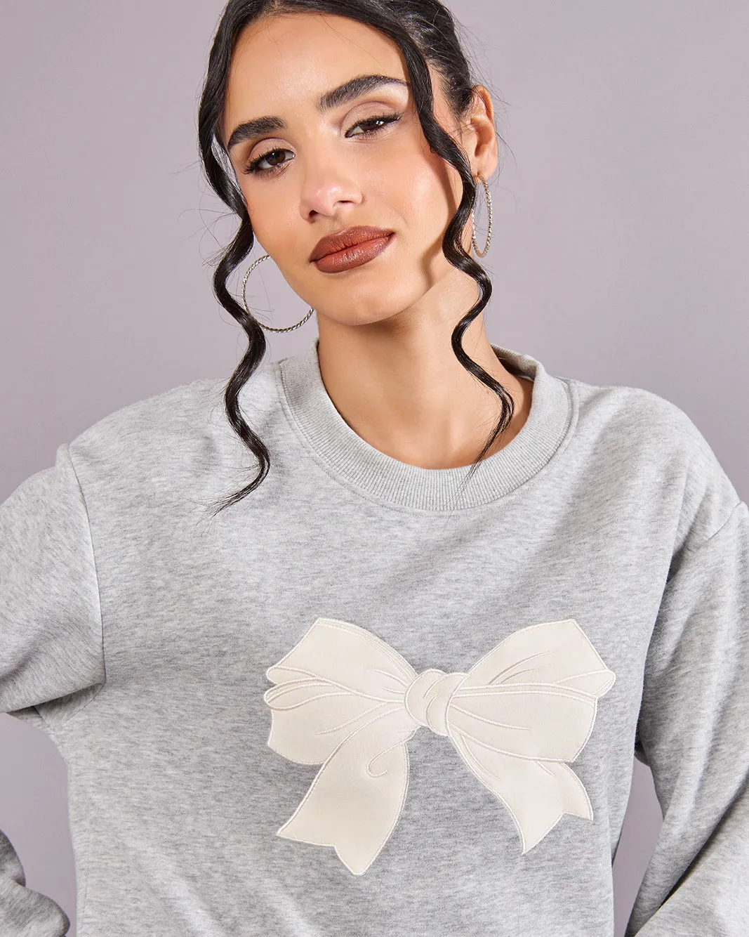 Women Grey Printed Sweatshirt sold by Redtag product image thumbnail 4