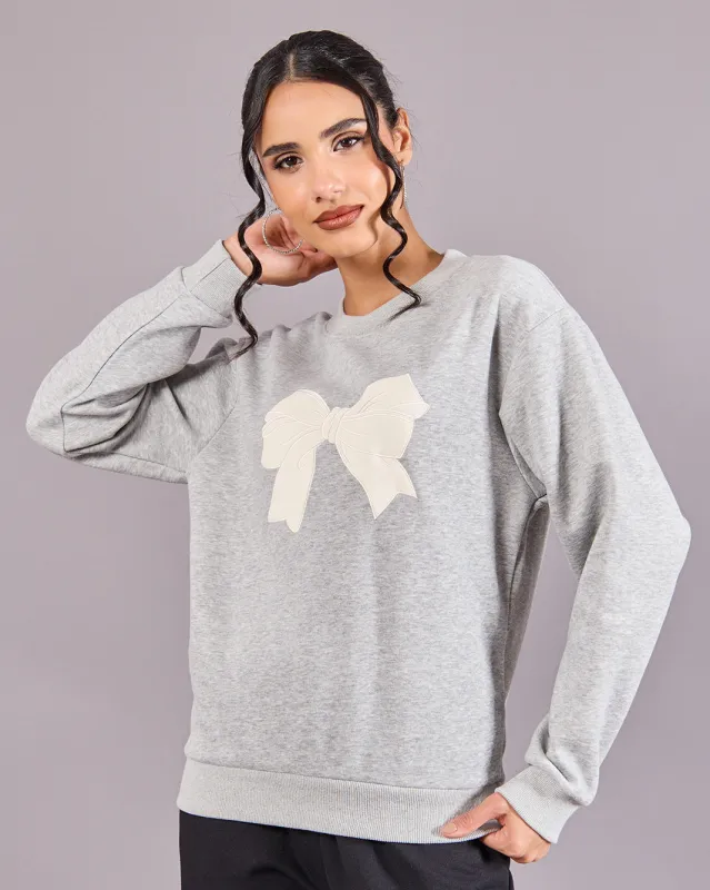 Women Grey Printed Sweatshirt sold by Redtag