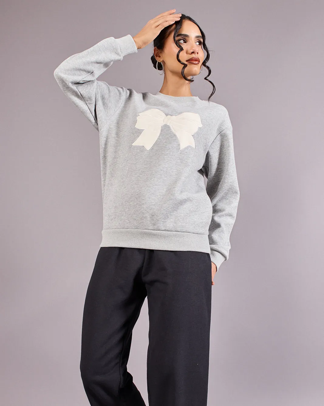 Women Grey Printed Sweatshirt sold by Redtag product image thumbnail 5