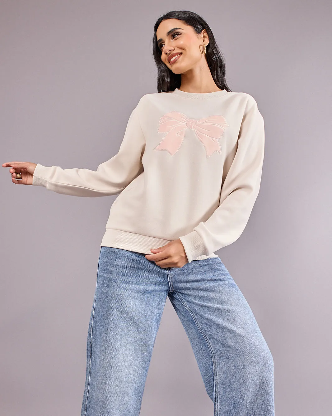 Women Beige Printed Sweatshirt sold by Redtag product image thumbnail 5