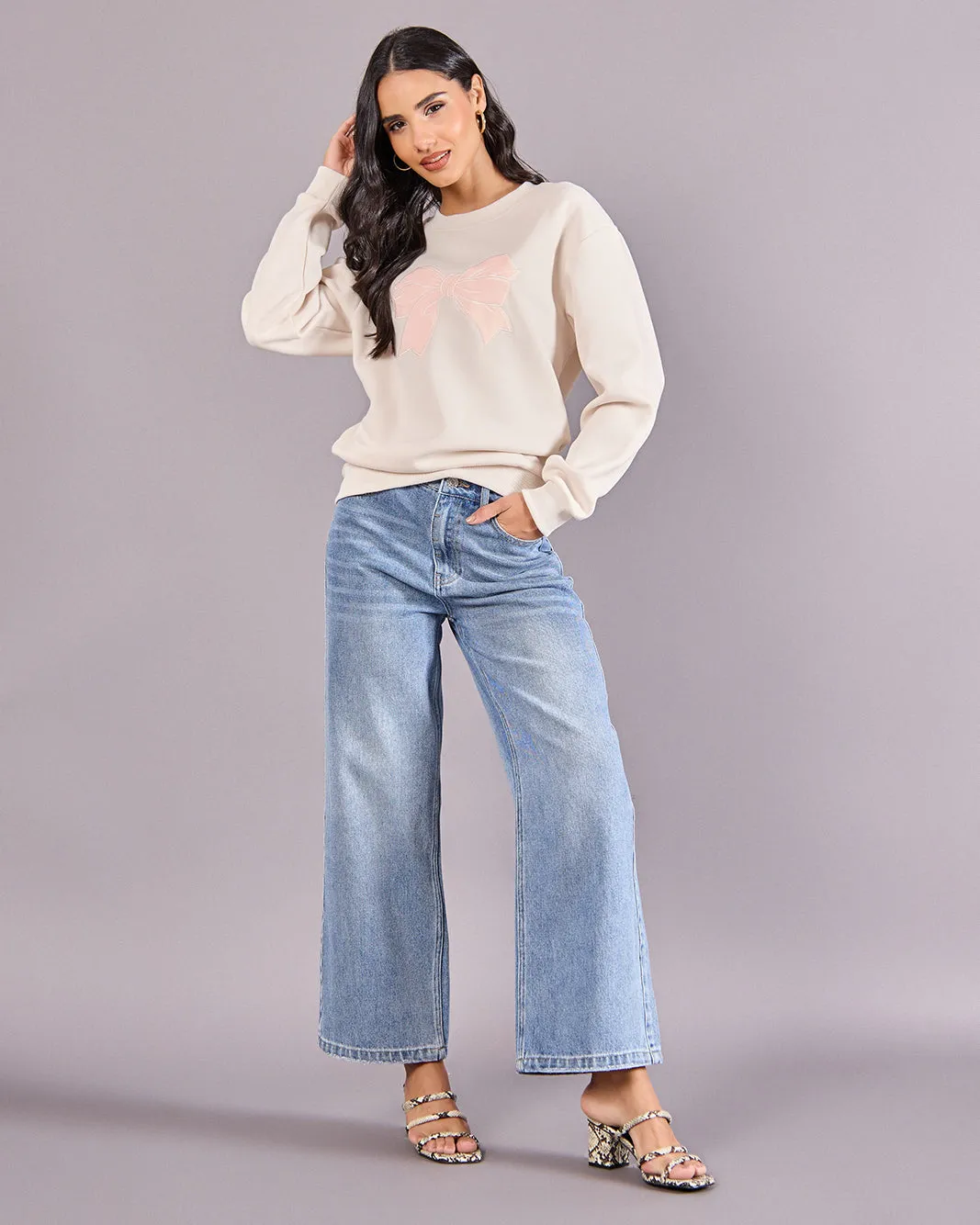 Women Beige Printed Sweatshirt sold by Redtag product image thumbnail 2