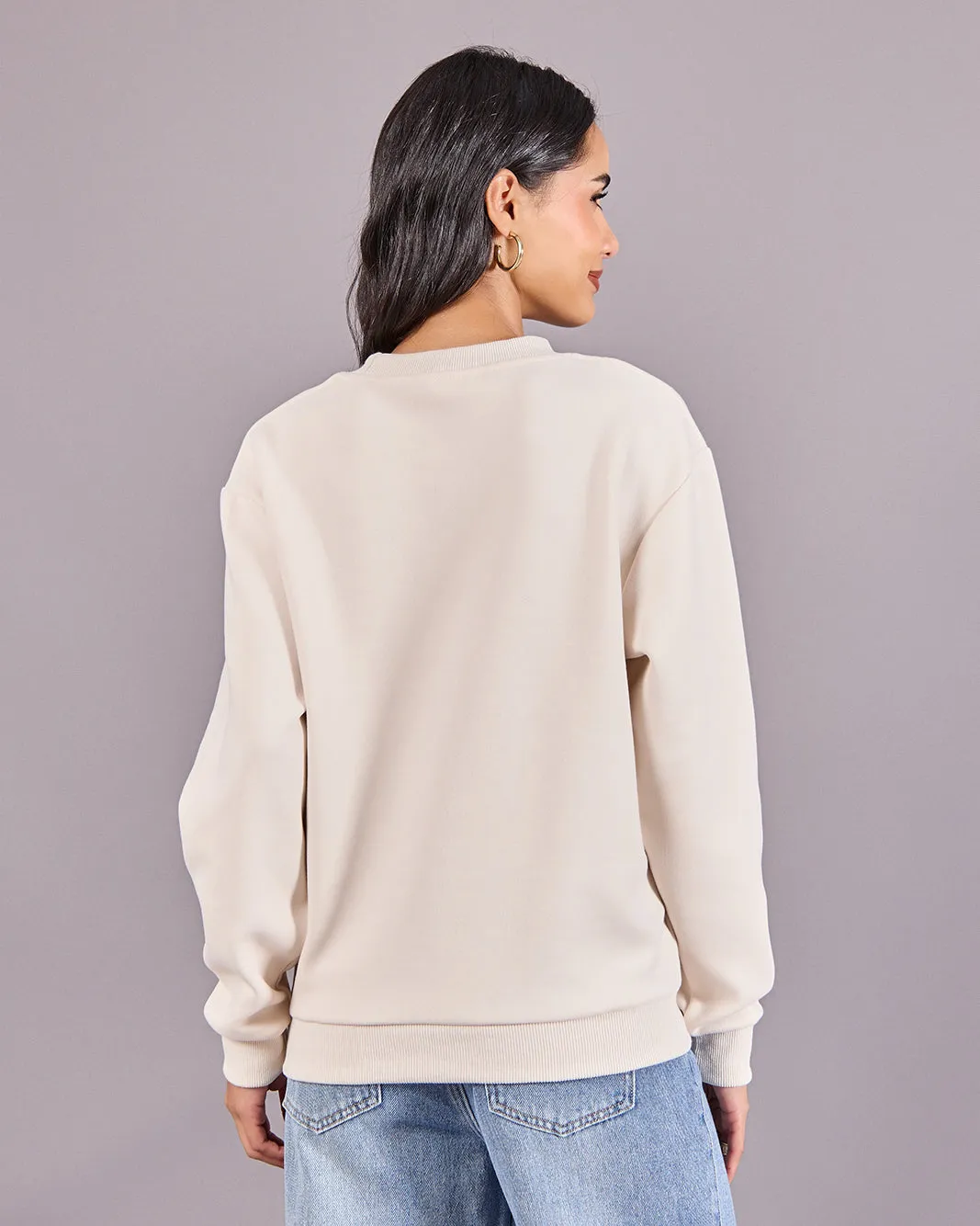 Women Beige Printed Sweatshirt sold by Redtag product image thumbnail 3