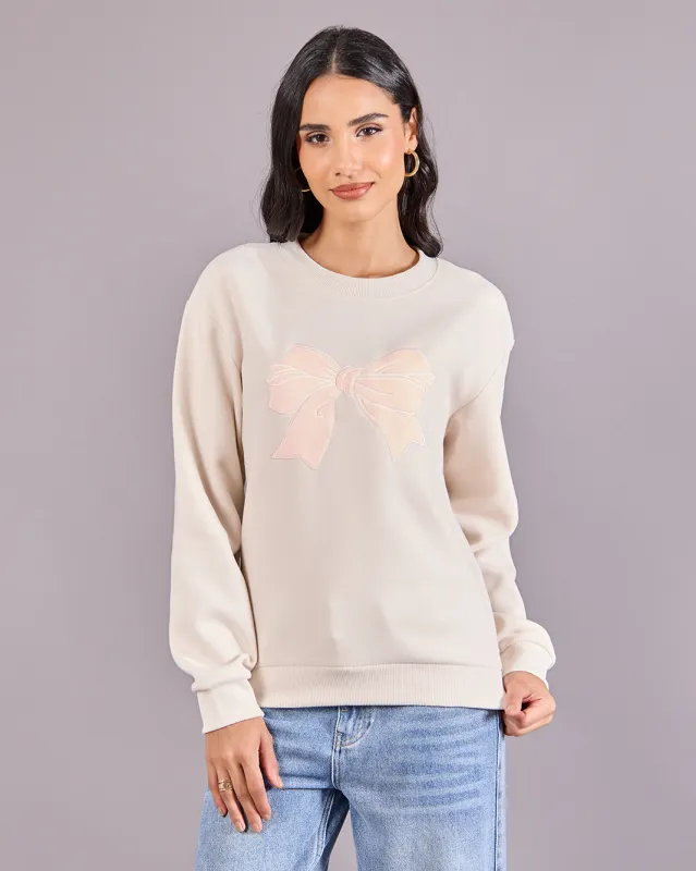 Women Beige Printed  Sweatshirt sold by Redtag