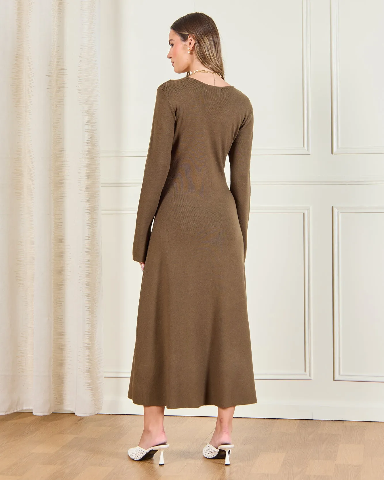 Women Brown Ribbed Maxi Dress sold by Redtag product image thumbnail 3