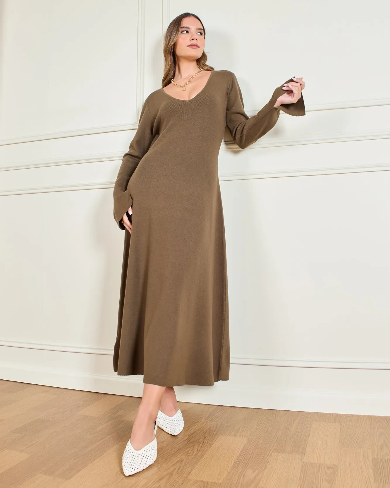 Women Brown Ribbed Maxi Dress sold by Redtag product image thumbnail 5