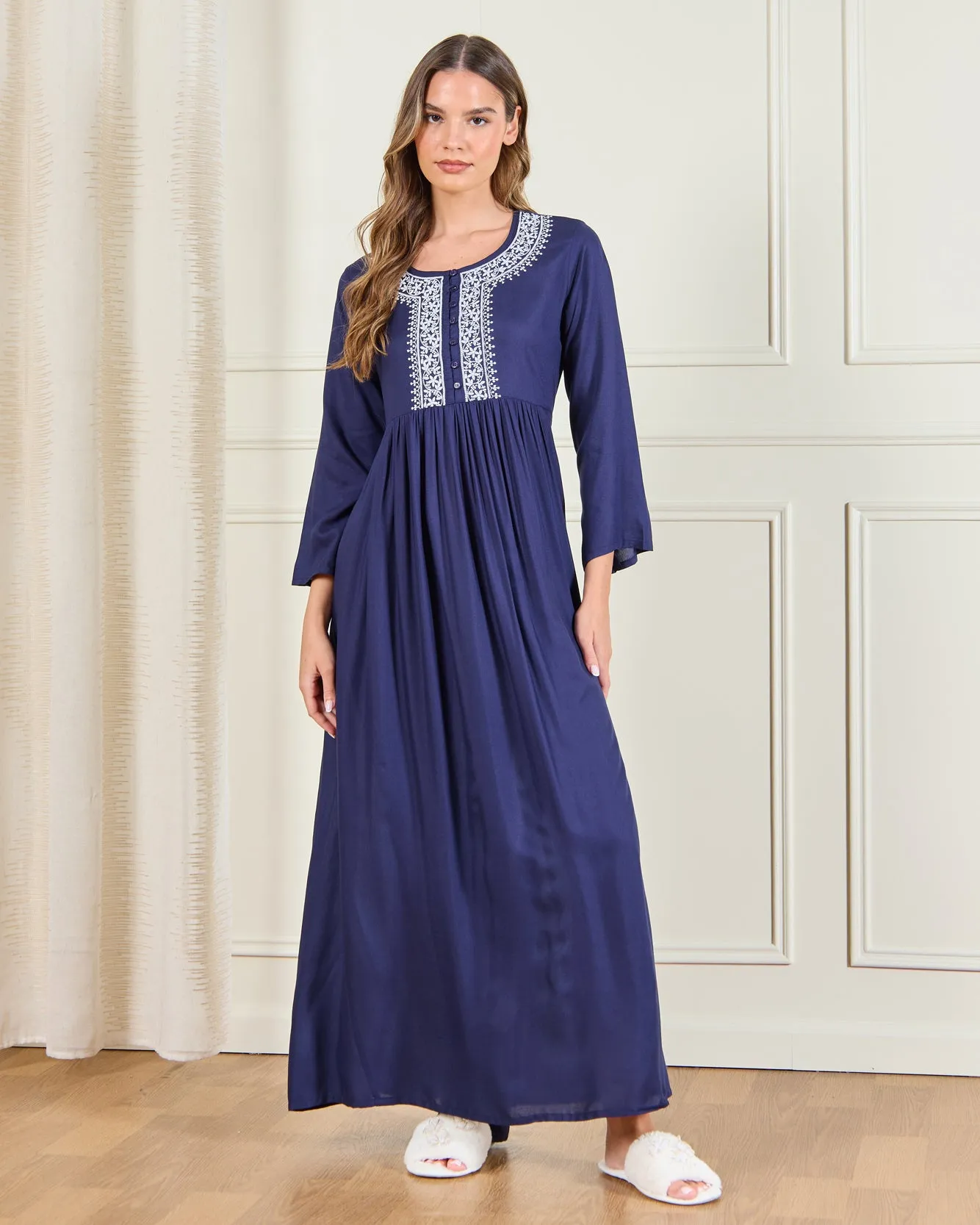 Women Navy Embellished Nightgown sold by Redtag product image thumbnail 4