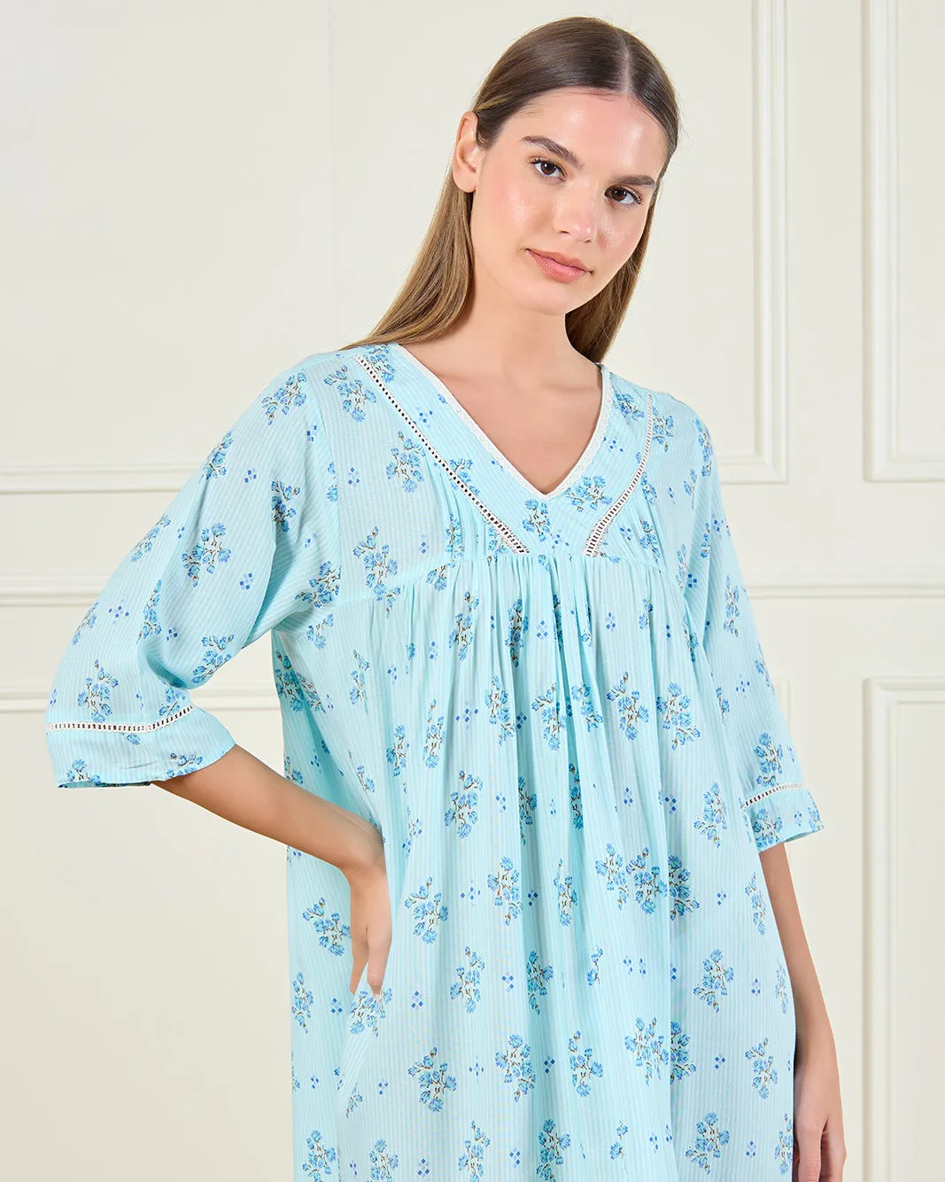 Women Blue All Over Printed Nightgown sold by Redtag product image thumbnail 2