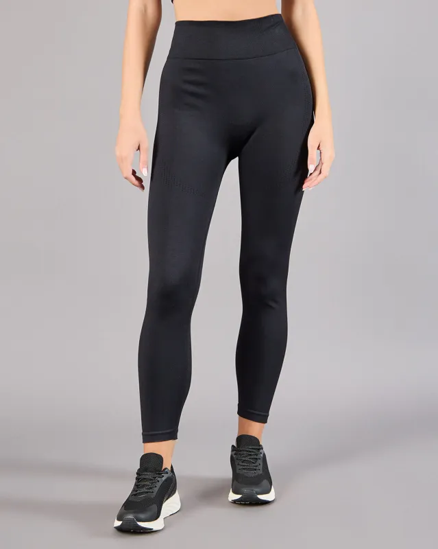 Women Black Back Rouching Seamless Active Leggings sold by Redtag