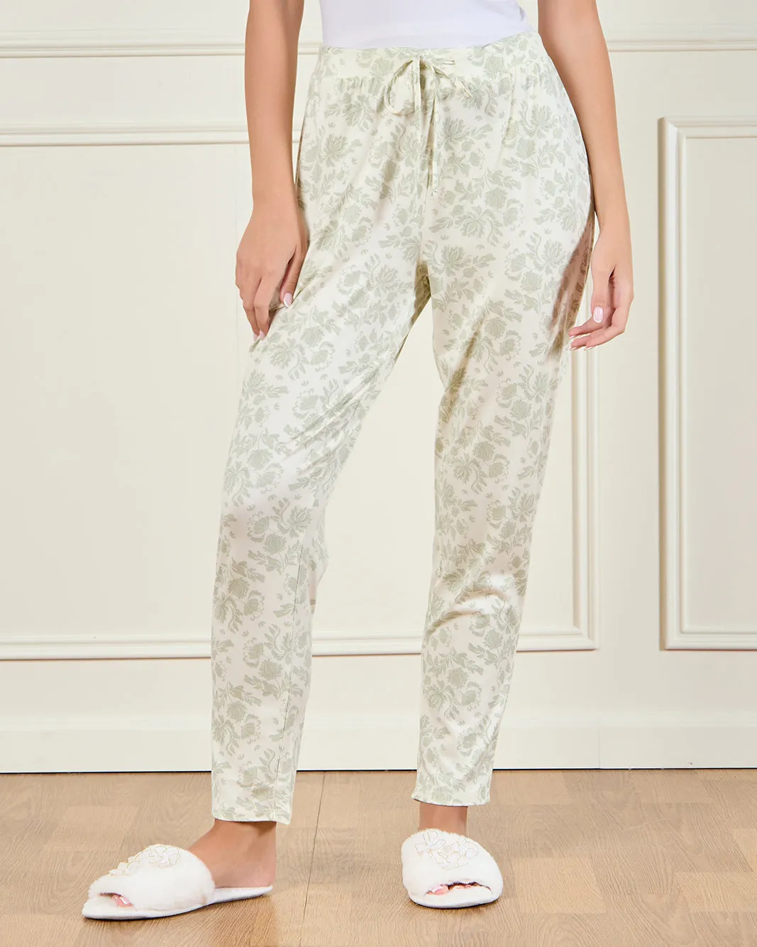 Women Ivory Printed Pyjama Set (2 Piece) sold by Redtag product image thumbnail 3
