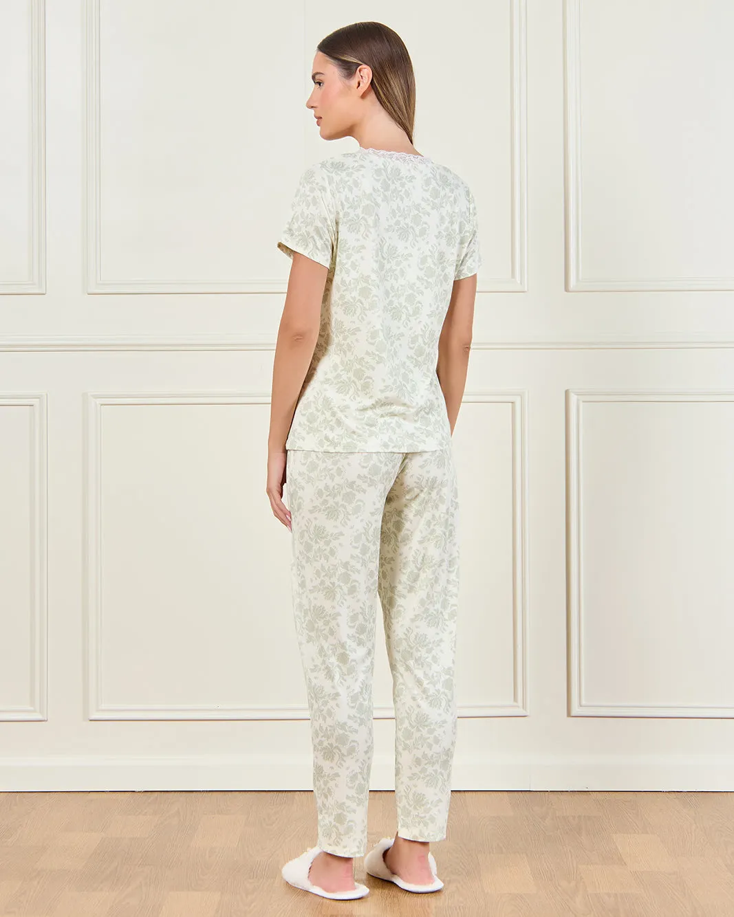 Women Ivory Printed Pyjama Set (2 Piece) sold by Redtag product image thumbnail 5