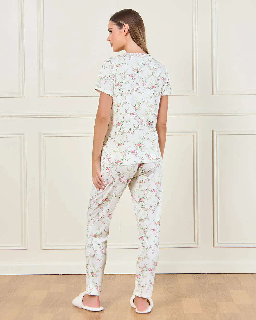 Women Ivory Printed Pyjama Set (2 Piece) sold by Redtag product image thumbnail 5