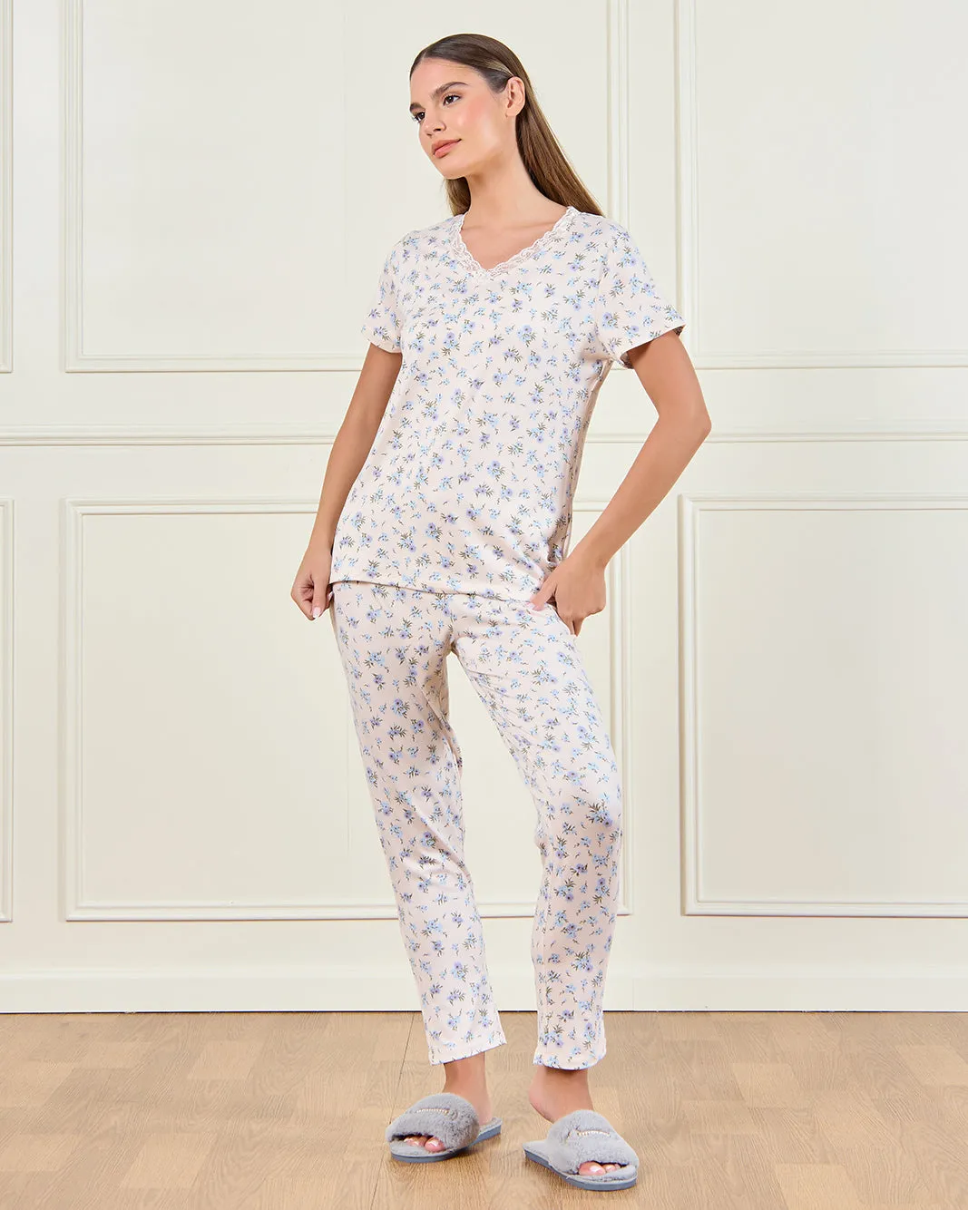 Women Multicolour Printed Pyjama Set (2 Piece) sold by Redtag