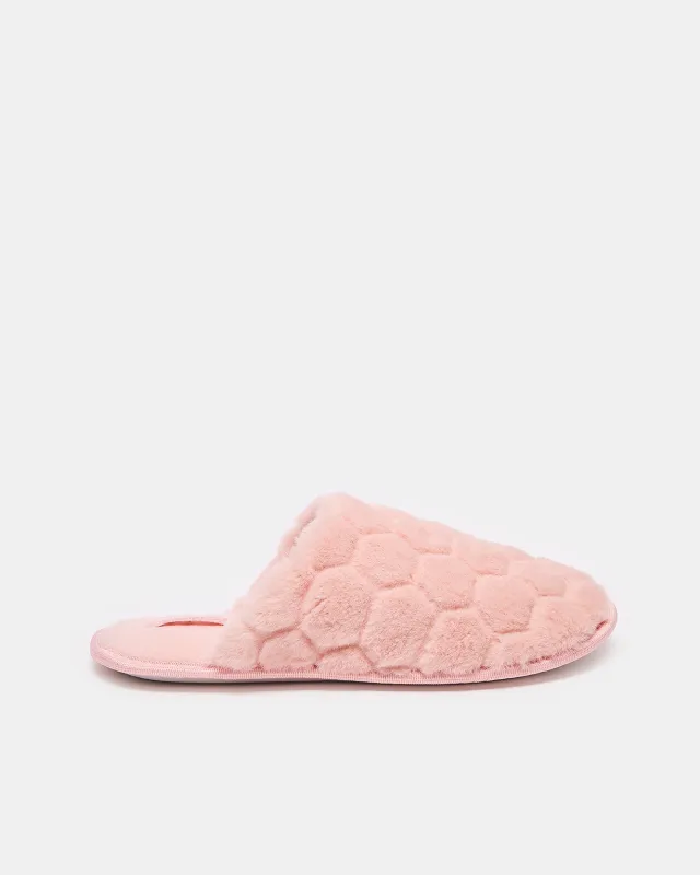 Women Pink Embossed Closed Toe Slipper sold by Redtag