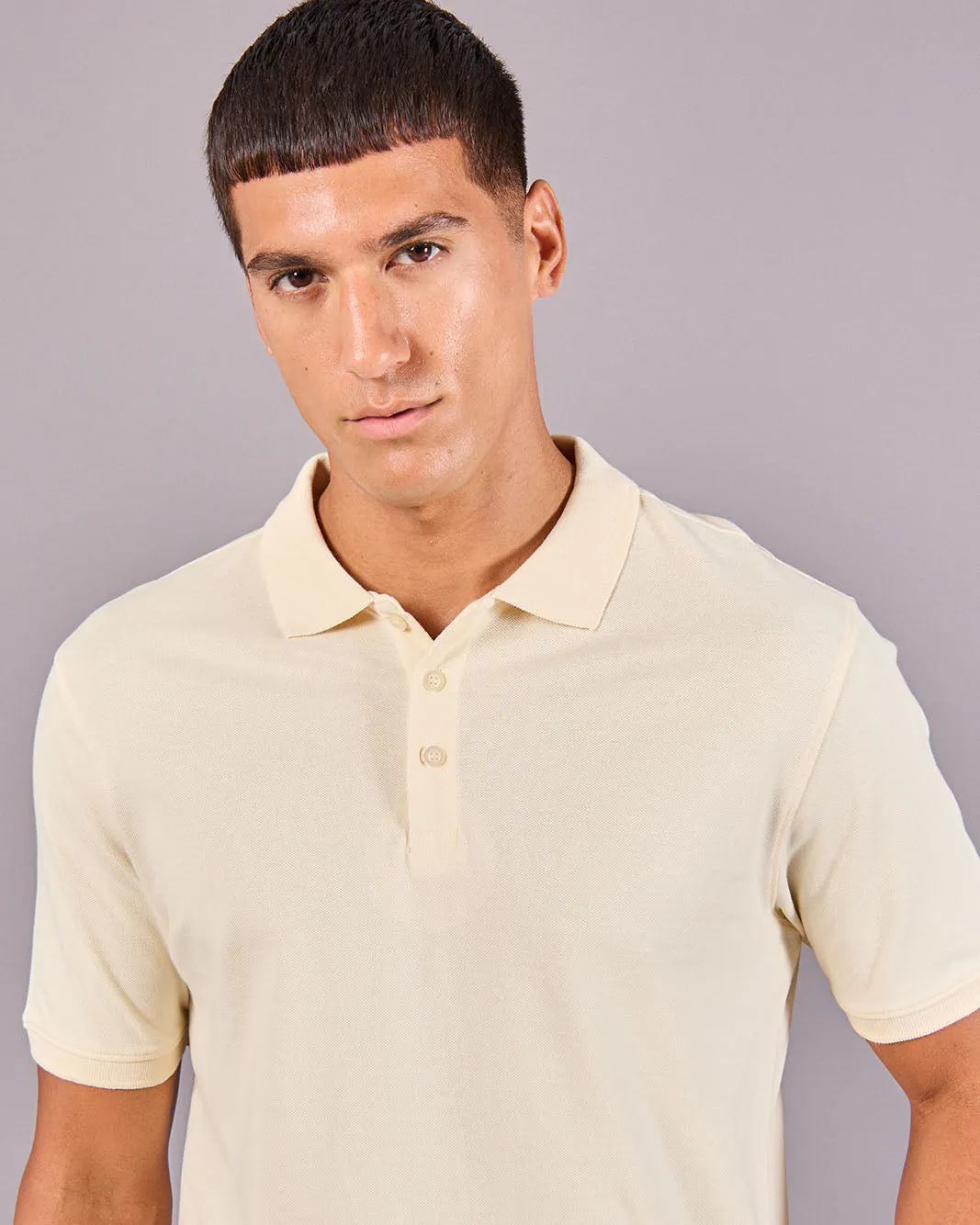 Men Ecru Basic Polo Shirt sold by Redtag product image thumbnail 4
