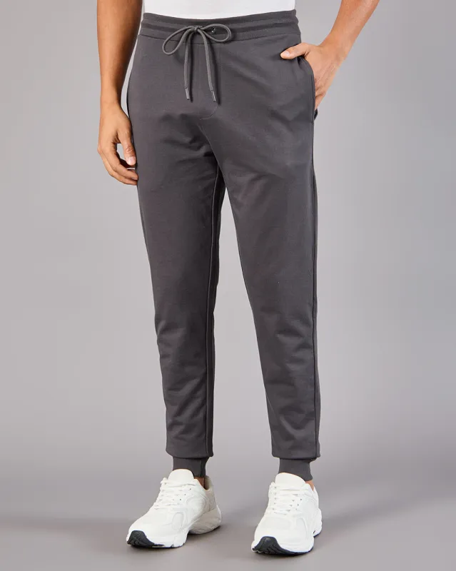 Men Charcoal Basic Track Pants sold by Redtag