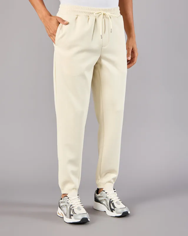 Men Cream Modal Track Pants sold by Redtag