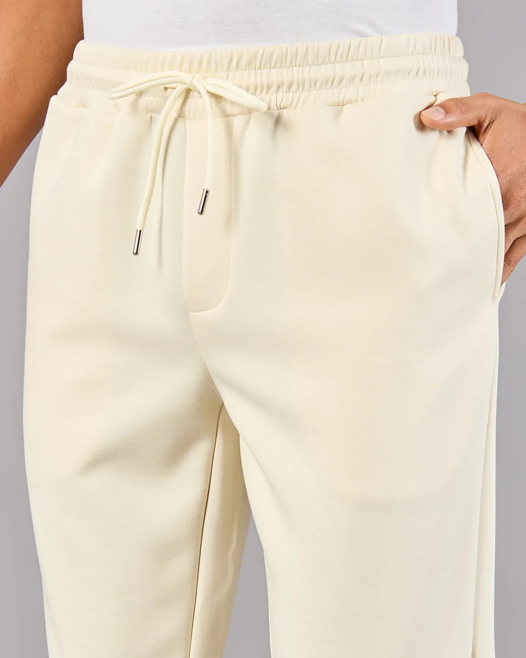 Men Cream Modal Track Pants sold by Redtag product image thumbnail 4