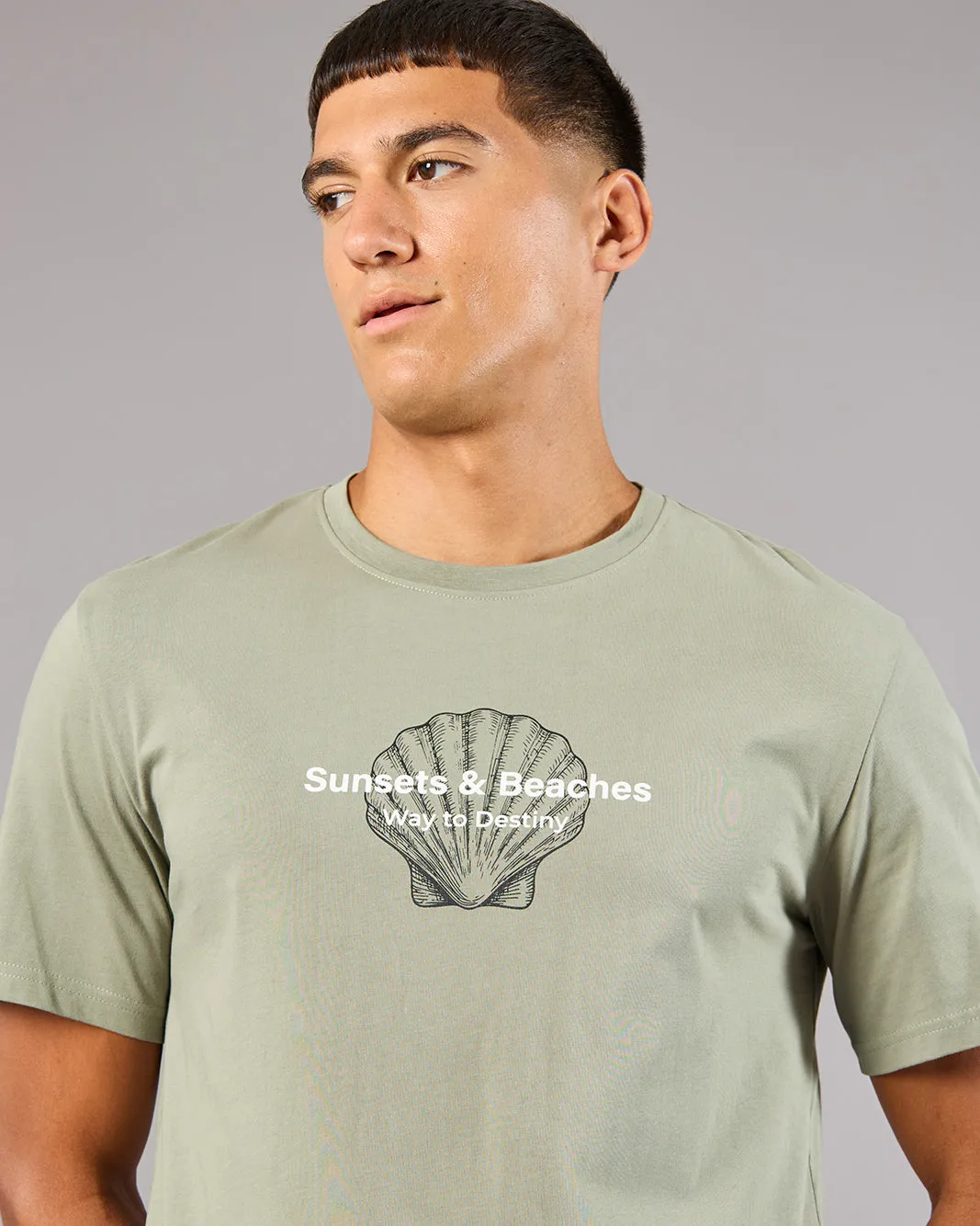 Men Green Printed Basic T-Shirt sold by Redtag product image thumbnail 4