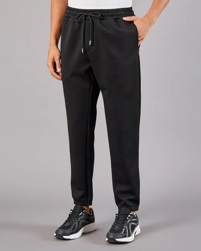 Men Black Plain Active Track Pants sold by Redtag