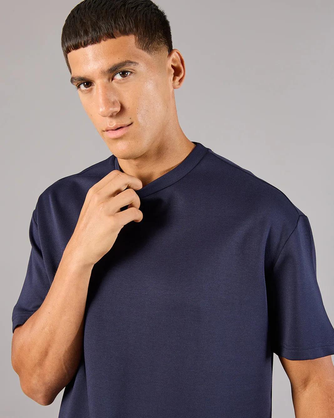 Men Navy Modal Active T-Shirt sold by Redtag product image thumbnail 4