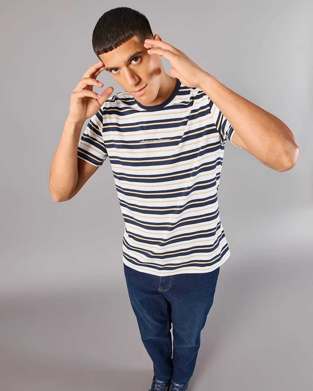 Men Multicolour Striped T-Shirt sold by Redtag product image thumbnail 5