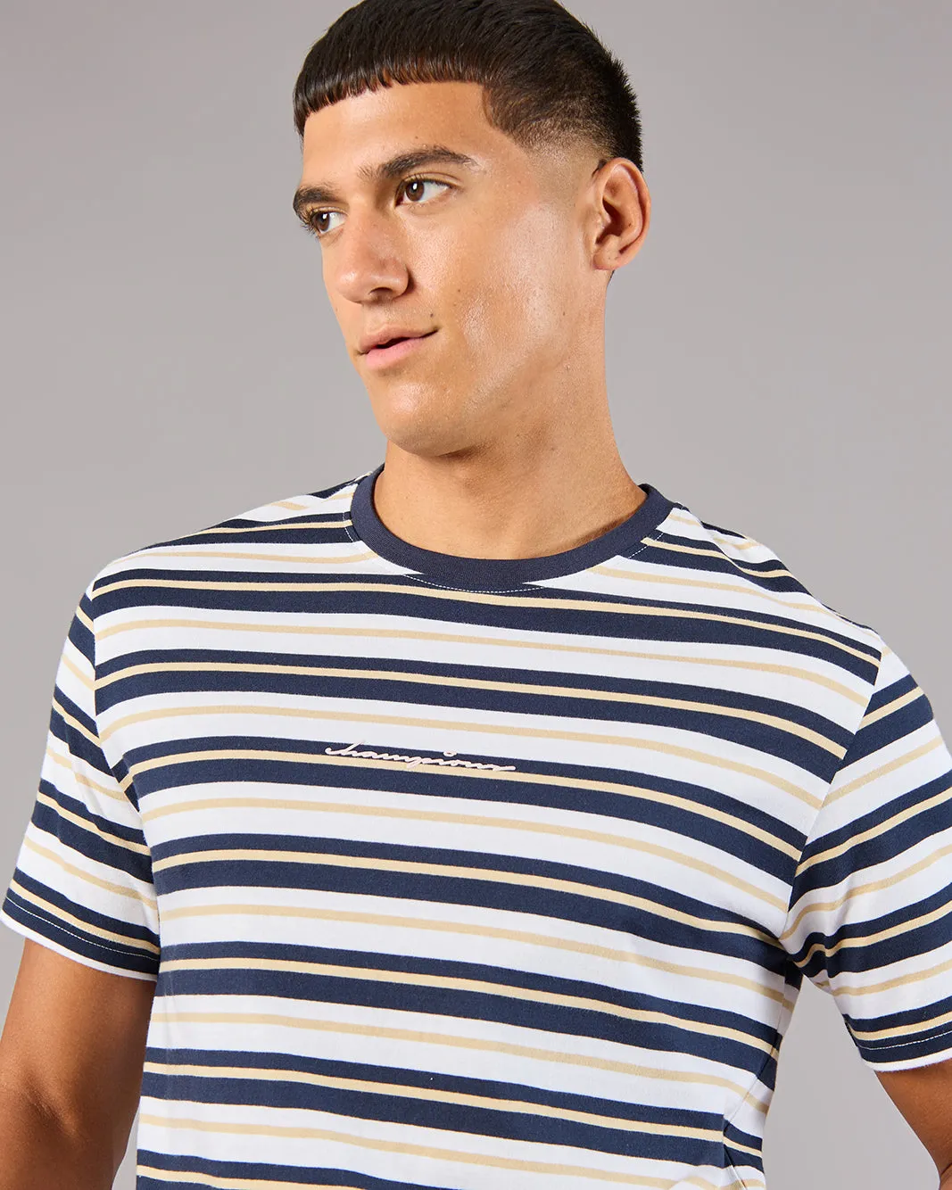 Men Multicolour Striped T-Shirt sold by Redtag product image thumbnail 4