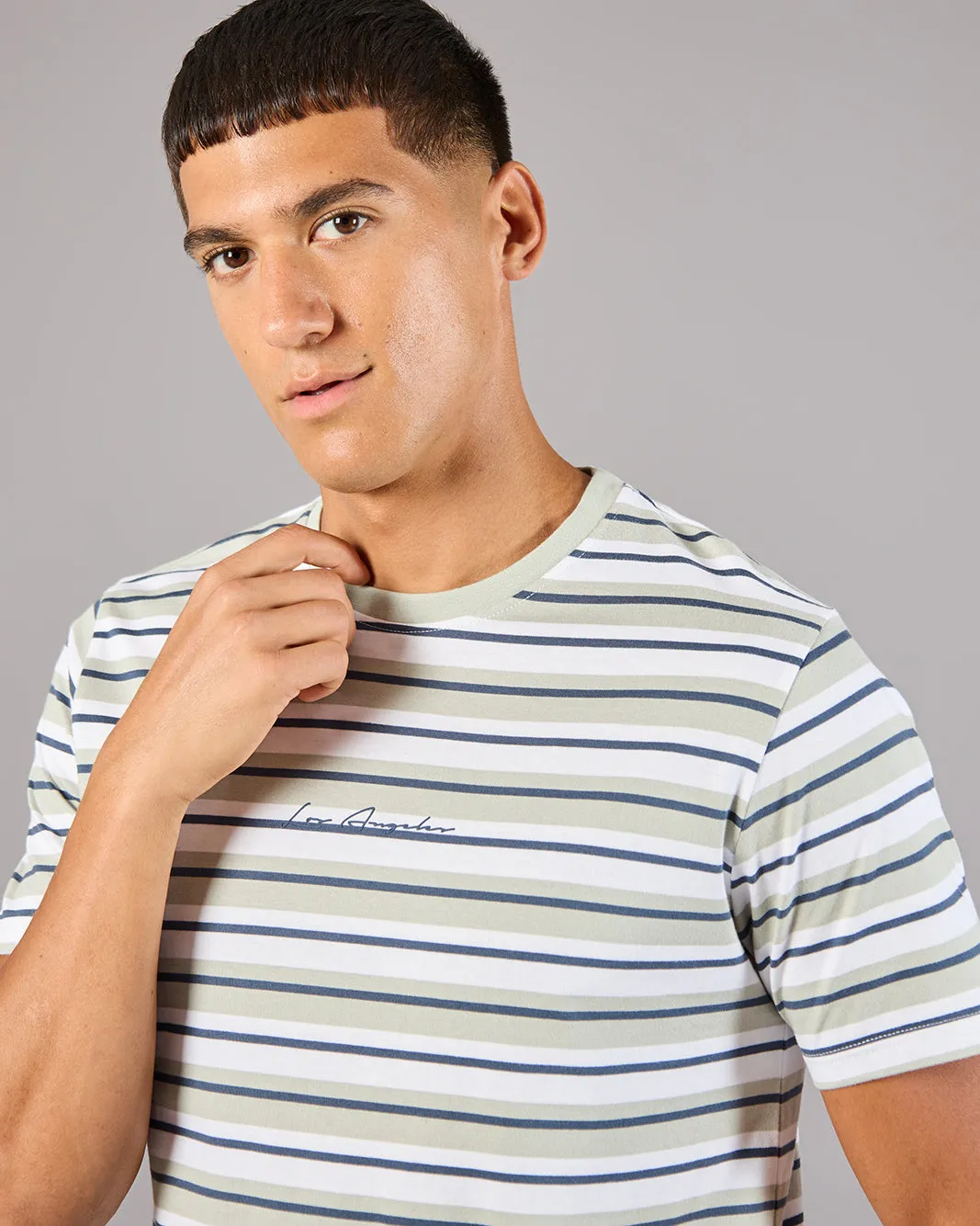 Men Multicolour Striped T-Shirt sold by Redtag product image thumbnail 4