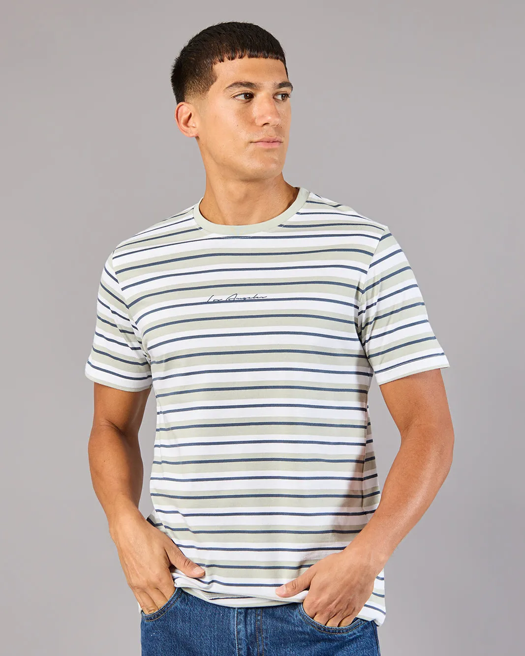 Men Multicolour Striped T-Shirt sold by Redtag