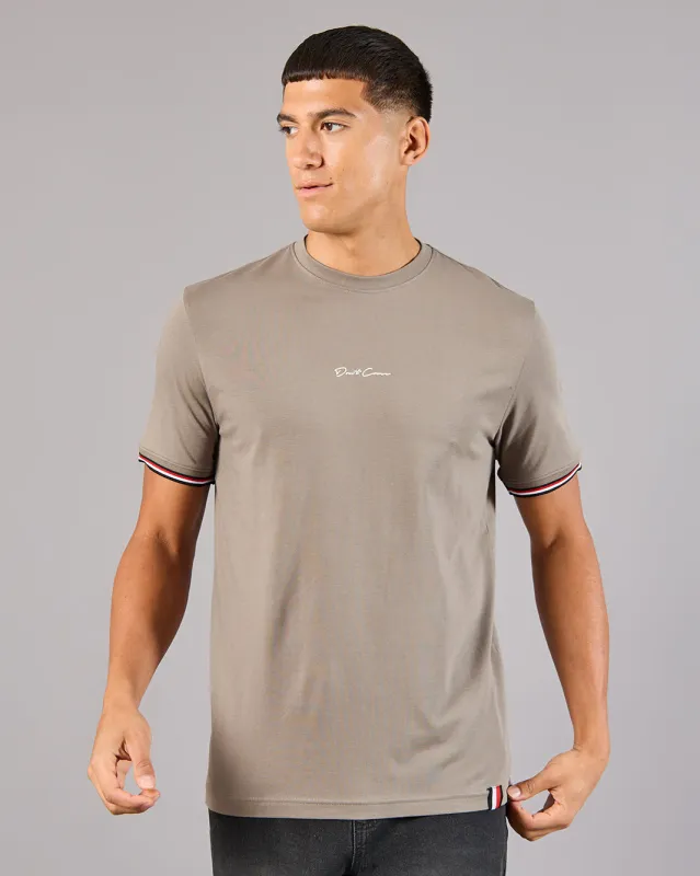 Men Taupe Embellished T-Shirt sold by Redtag