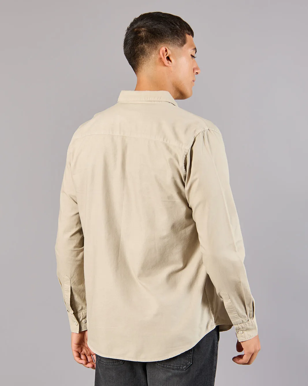 Men Beige Collared Casual Shirt sold by Redtag product image thumbnail 3