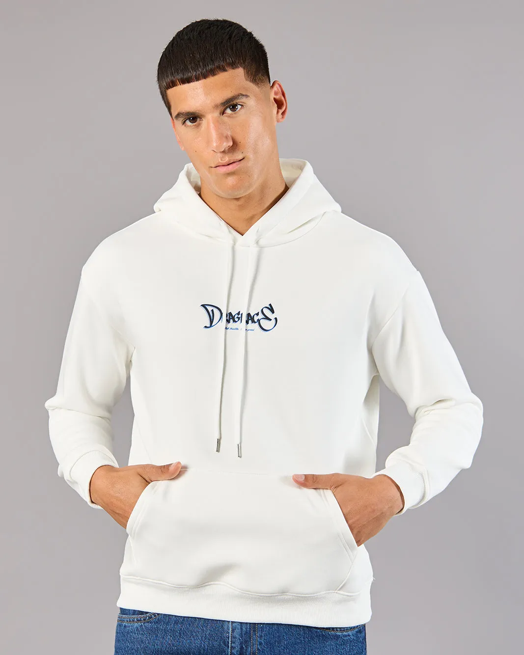 Men Front & Back Embroidered Hooded Sweatshirt sold by Redtag