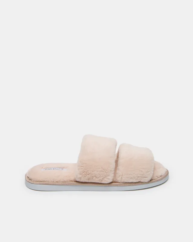 Women Beige Double Strap Slipper sold by Redtag
