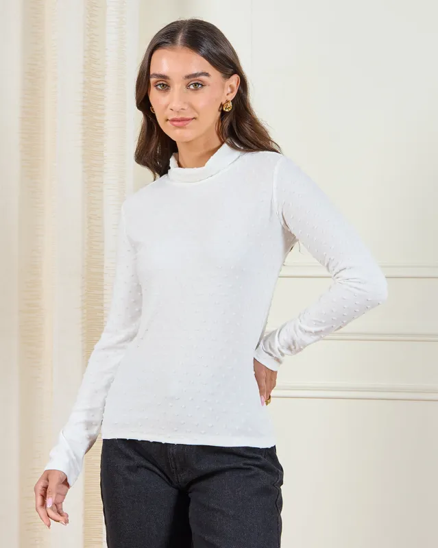 Women Ivory Jacquard Top sold by Redtag