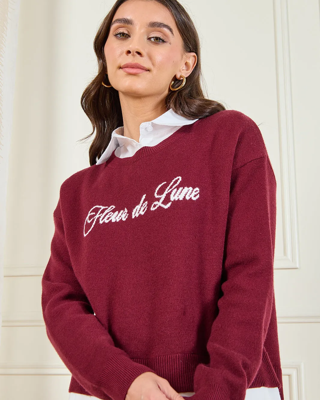 Women Burgundy And White With White Contrast Twofer sold by Redtag product image thumbnail 4