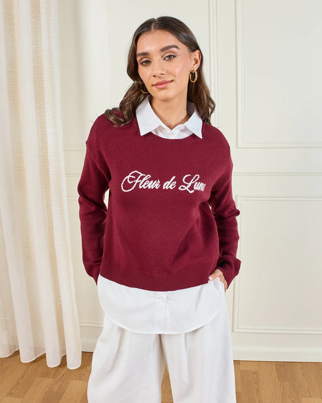 Women Burgundy And White With White Contrast Twofer sold by Redtag product image thumbnail 5