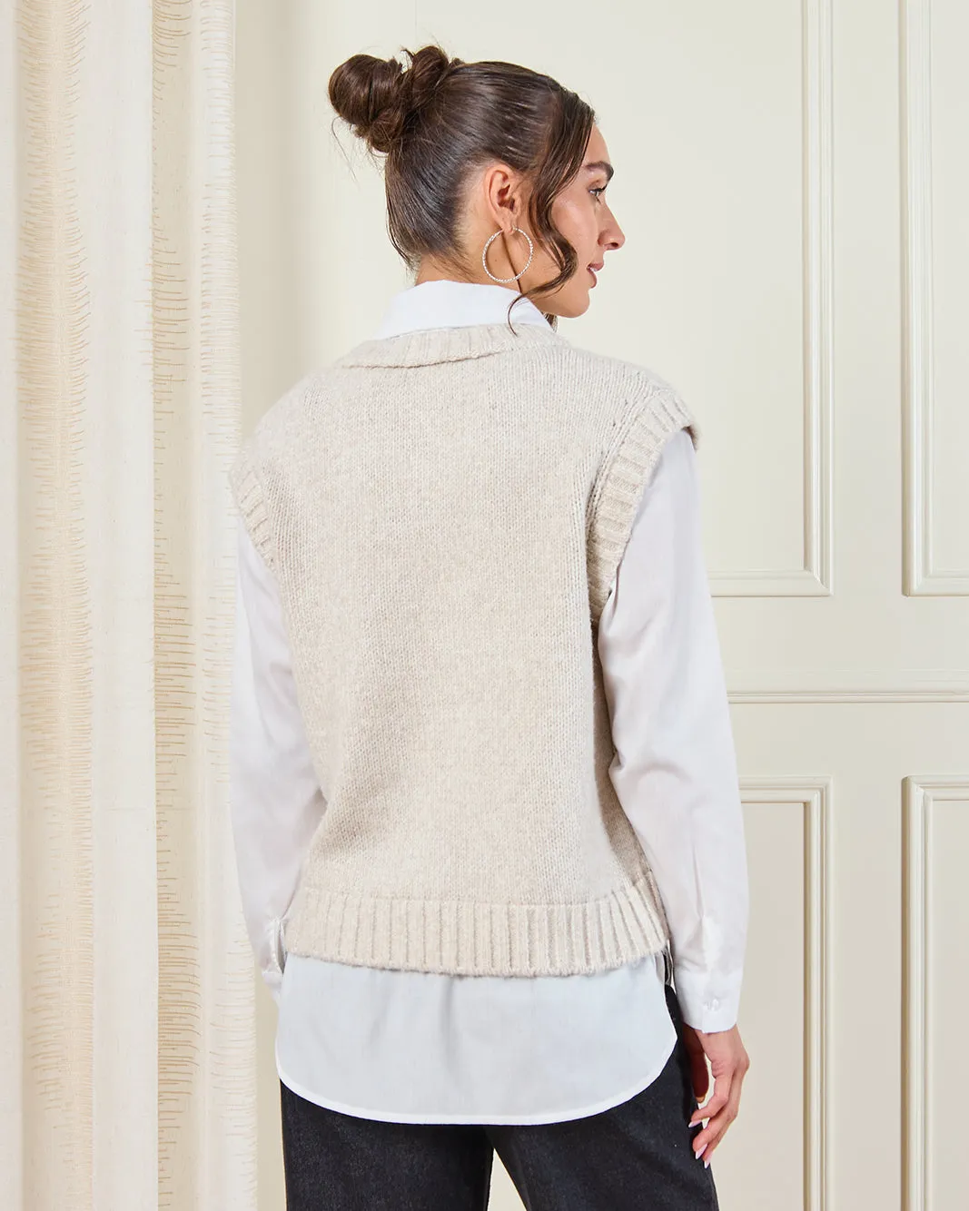 Women Beige With White Contrast Twofer sold by Redtag product image thumbnail 3