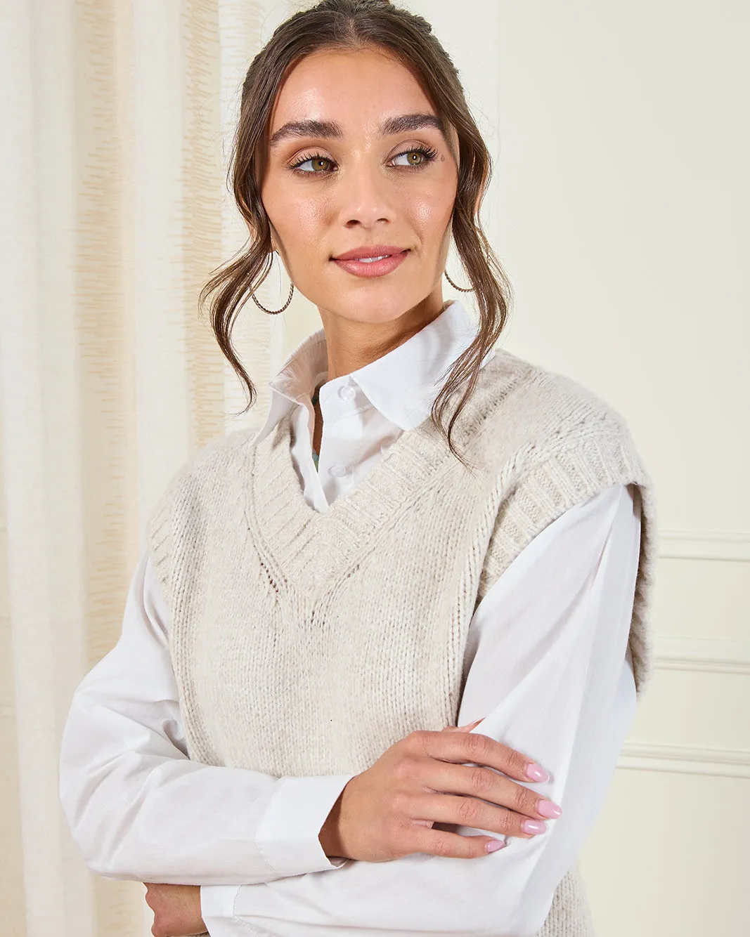 Women Beige With White Contrast Twofer sold by Redtag product image thumbnail 4