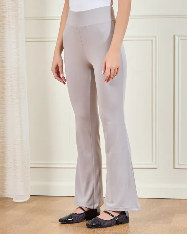 Women Grey Ribbed Leggings sold by Redtag