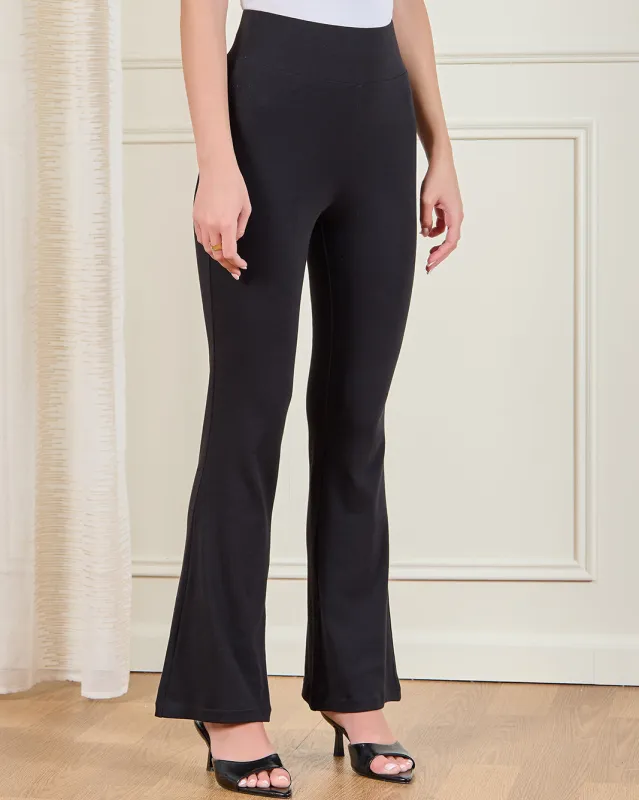 Women Black Ribbed Leggings sold by Redtag