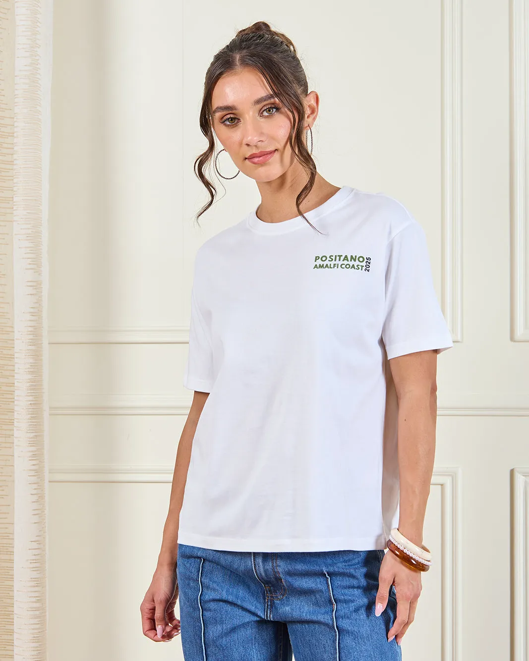 Women White Printed Oversized T-Shirt sold by Redtag product image thumbnail 2